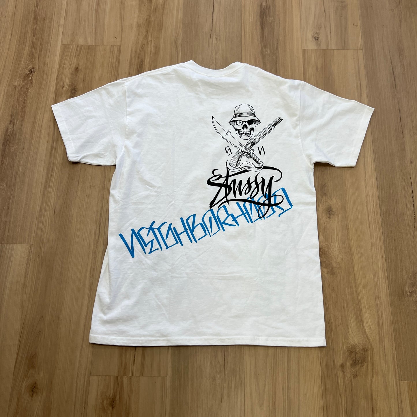 Stussy x Neighborhood Boneyards collection t-shirt White