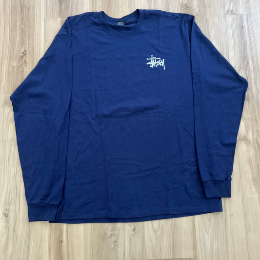 Stussy Basic Long-Sleeve Tee Navy