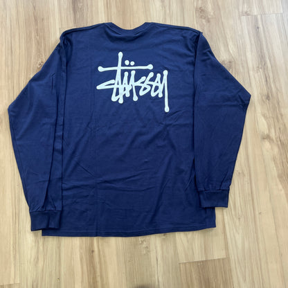 Stussy Basic Long-Sleeve Tee Navy