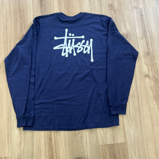 Stussy Basic Long-Sleeve Tee Navy
