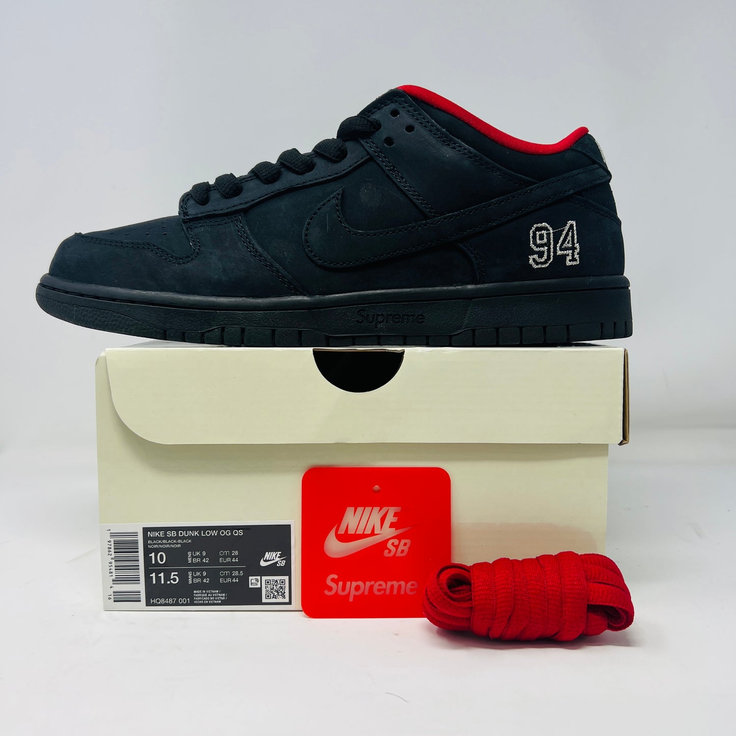 Nike SB Dunk Low Supreme 94 Black
