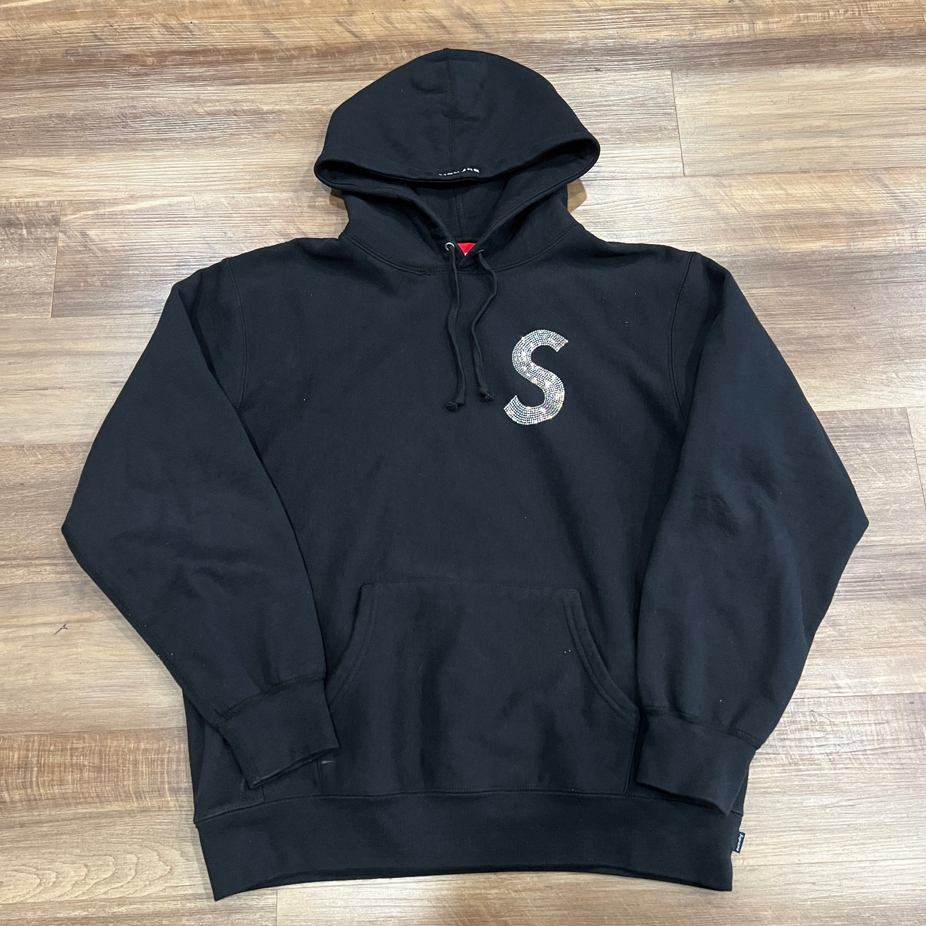 Supreme Swarovski S Logo Hooded Sweatshirt Black – Holy Ground