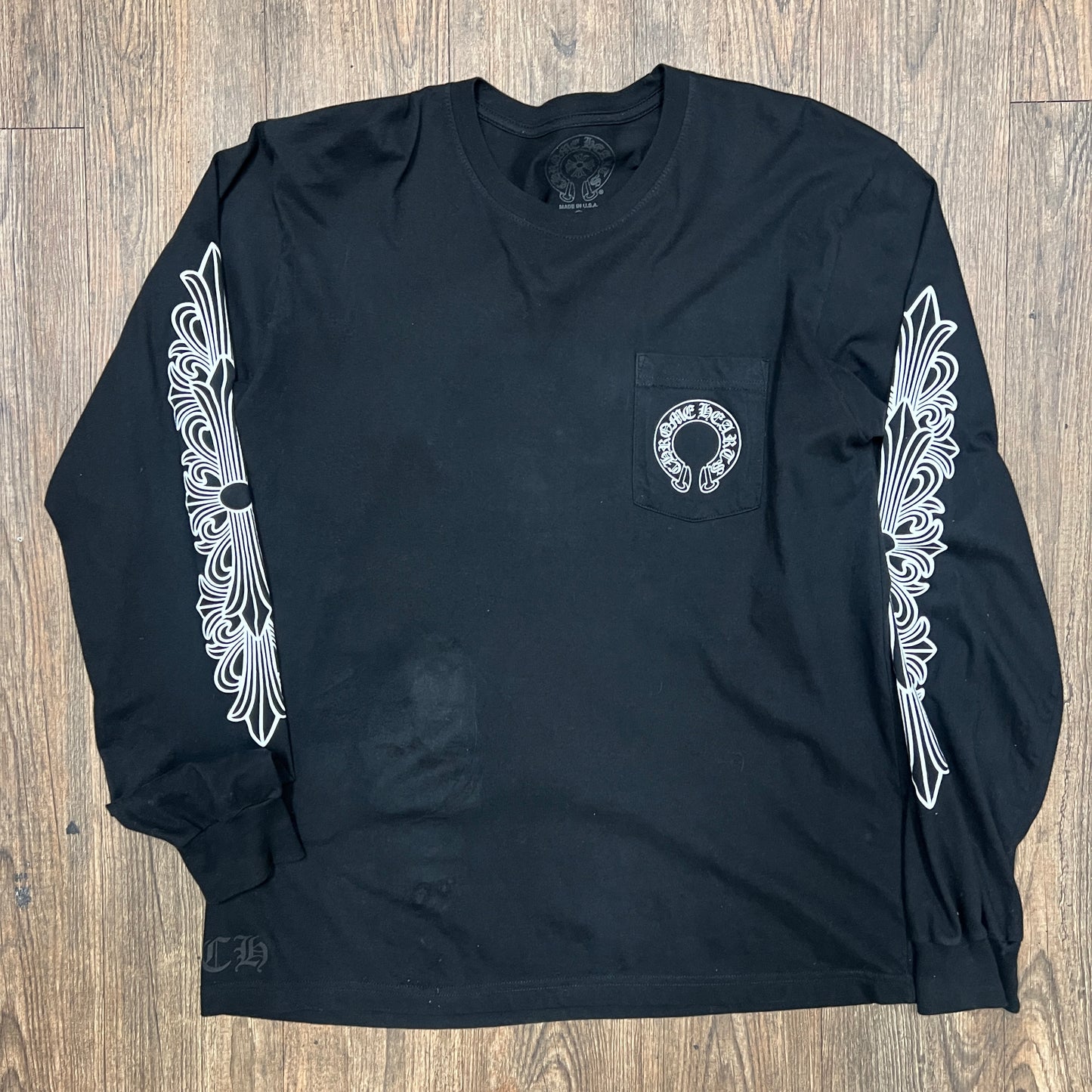 Chrome Hearts Horse Shoe Floral L/S T-shirt Black