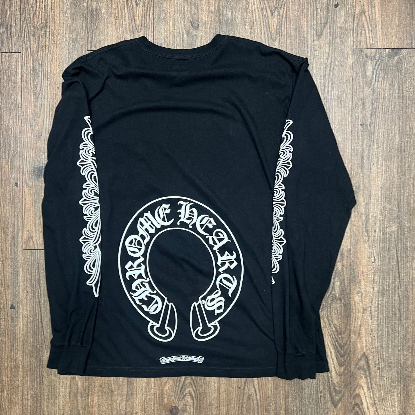 Chrome Hearts Horse Shoe Floral L/S T-shirt Black