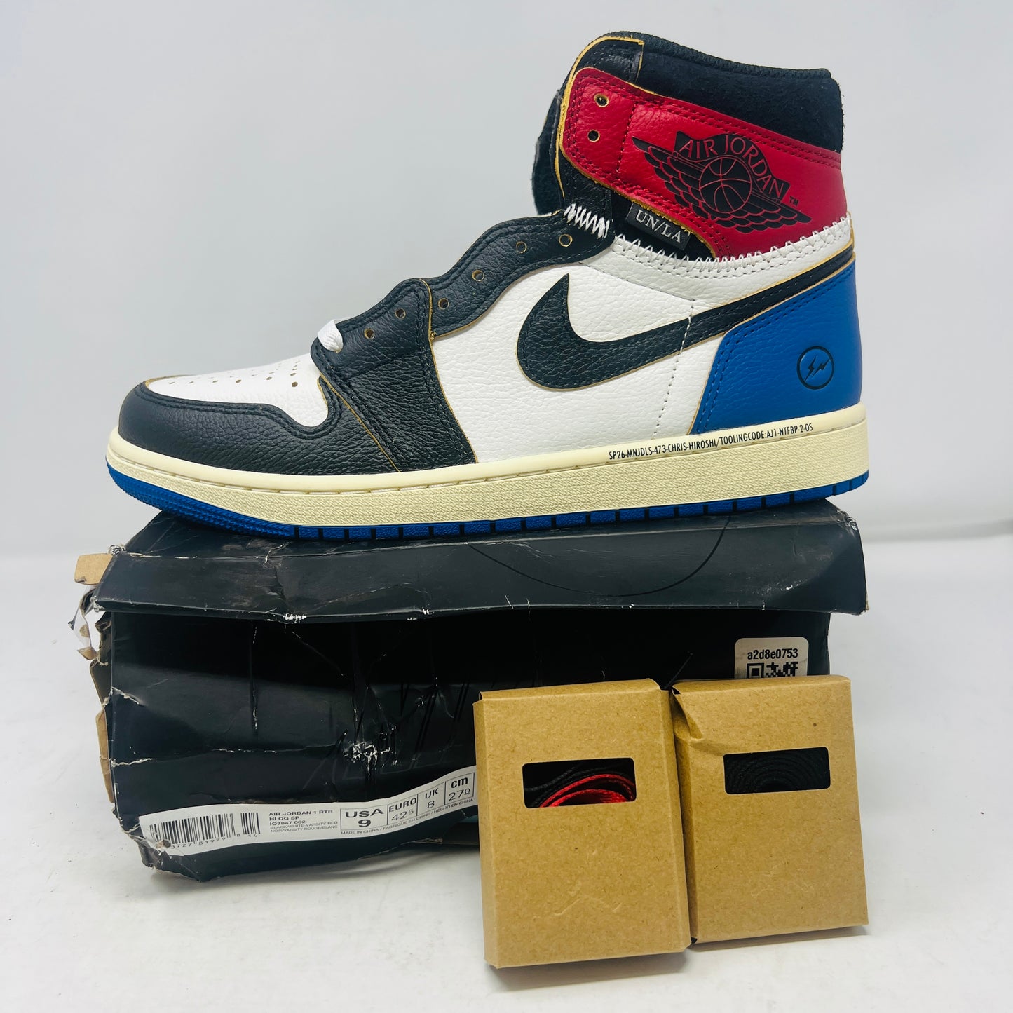 Jordan 1 Retro High OG SP Fragment x Union LA Varsity Red Sport Royal