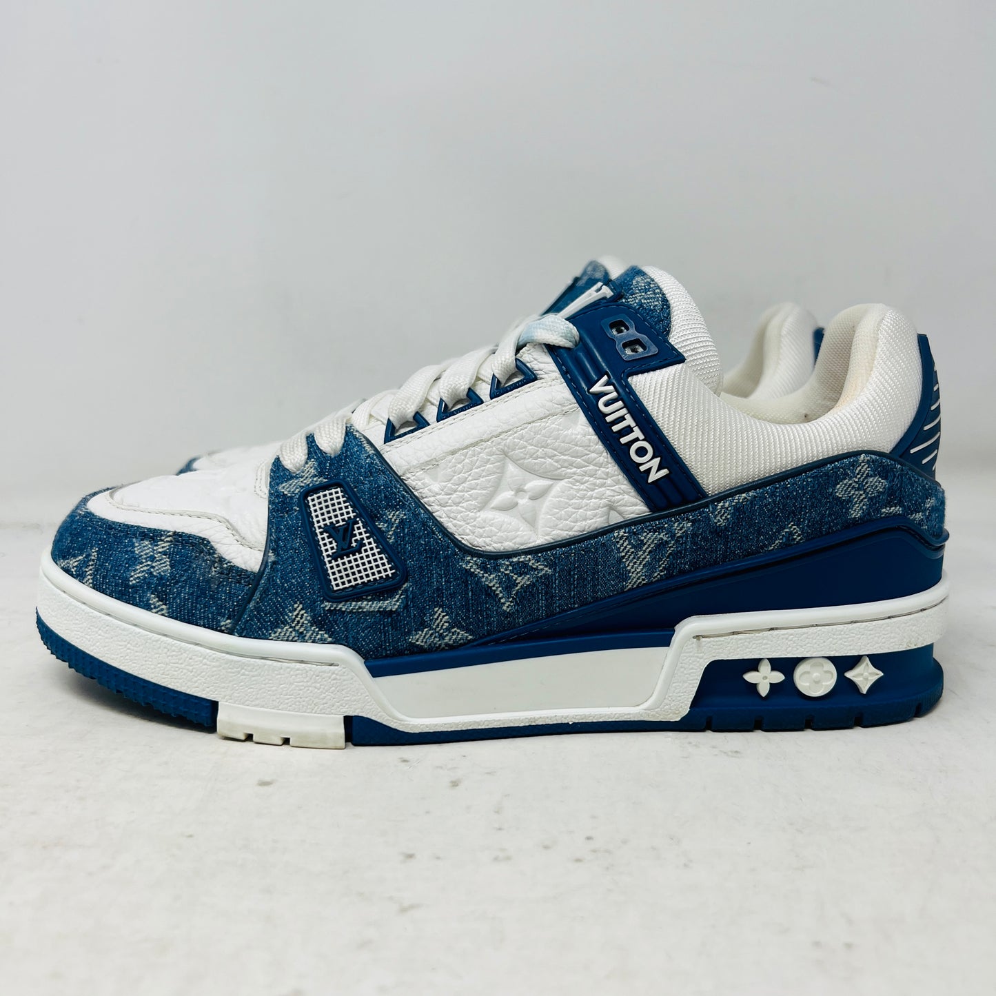 Louis Vuitton LV Trainer Monogram Denim White Blue