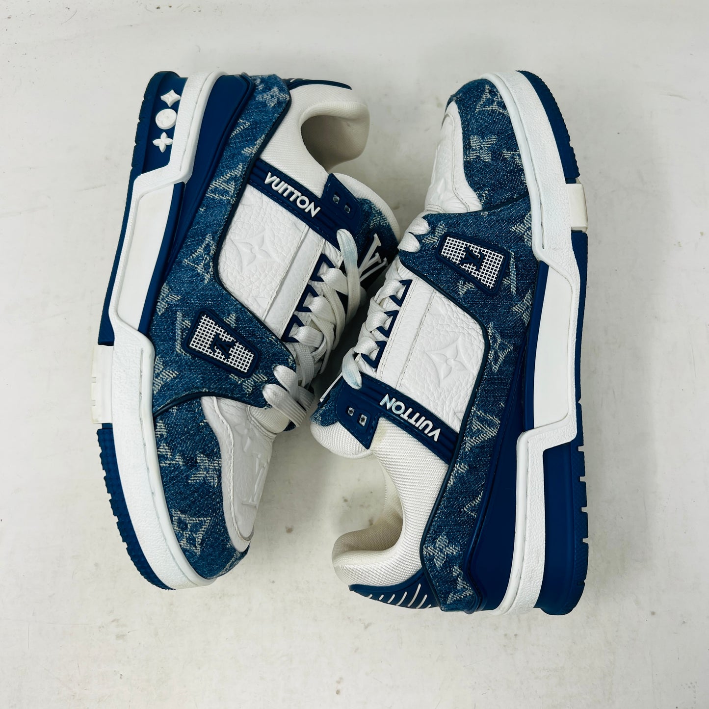 Louis Vuitton LV Trainer Monogram Denim White Blue