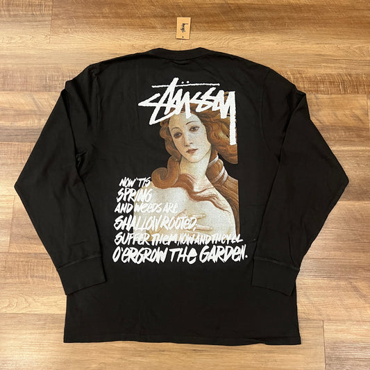 Stüssy Spring Weeds Pigment Dyed Long-Sleeve Black