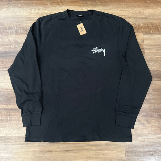 Stüssy Spring Weeds Pigment Dyed Long-Sleeve Black