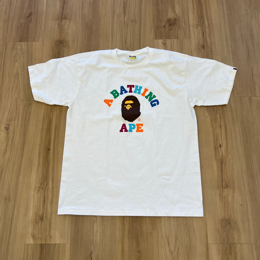 A Bathing Ape Colors College Tee Multi-Color White