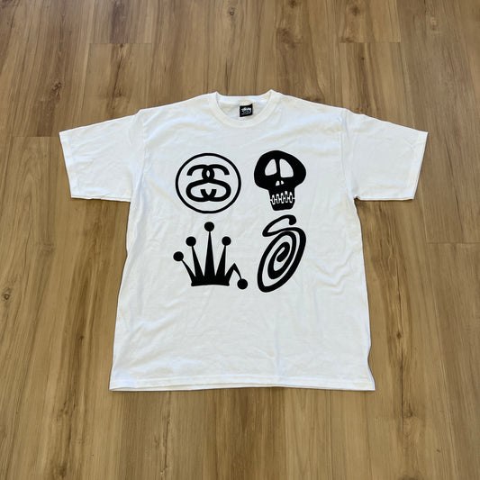 Stussy 4 Multi Icon Graphic T-shirt White