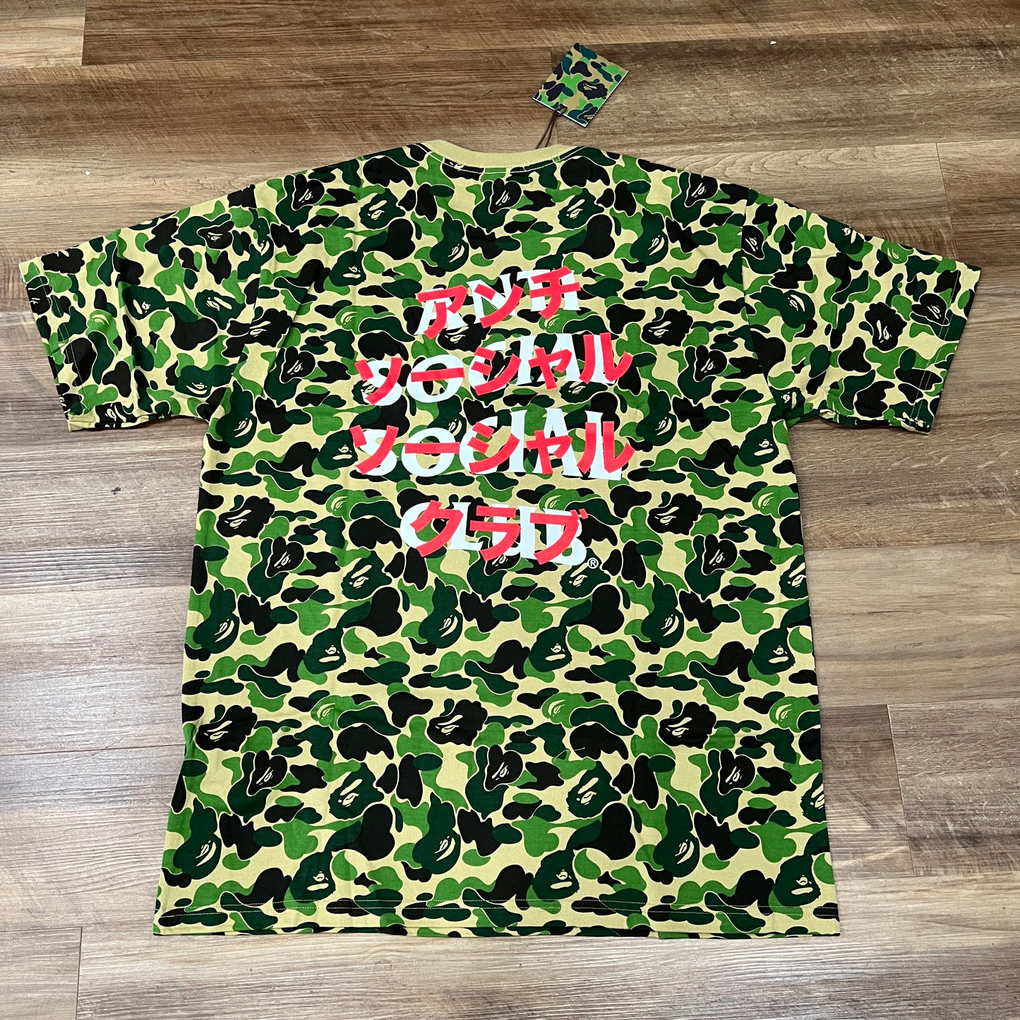 BAPE x Anti Social Social Club ABC Camo Tee Green