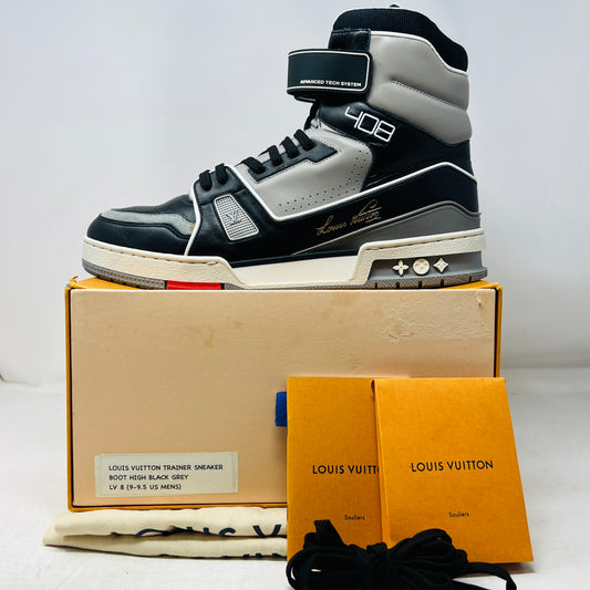 Louis Vuitton LV Trainer Sneaker Boot High Black Grey