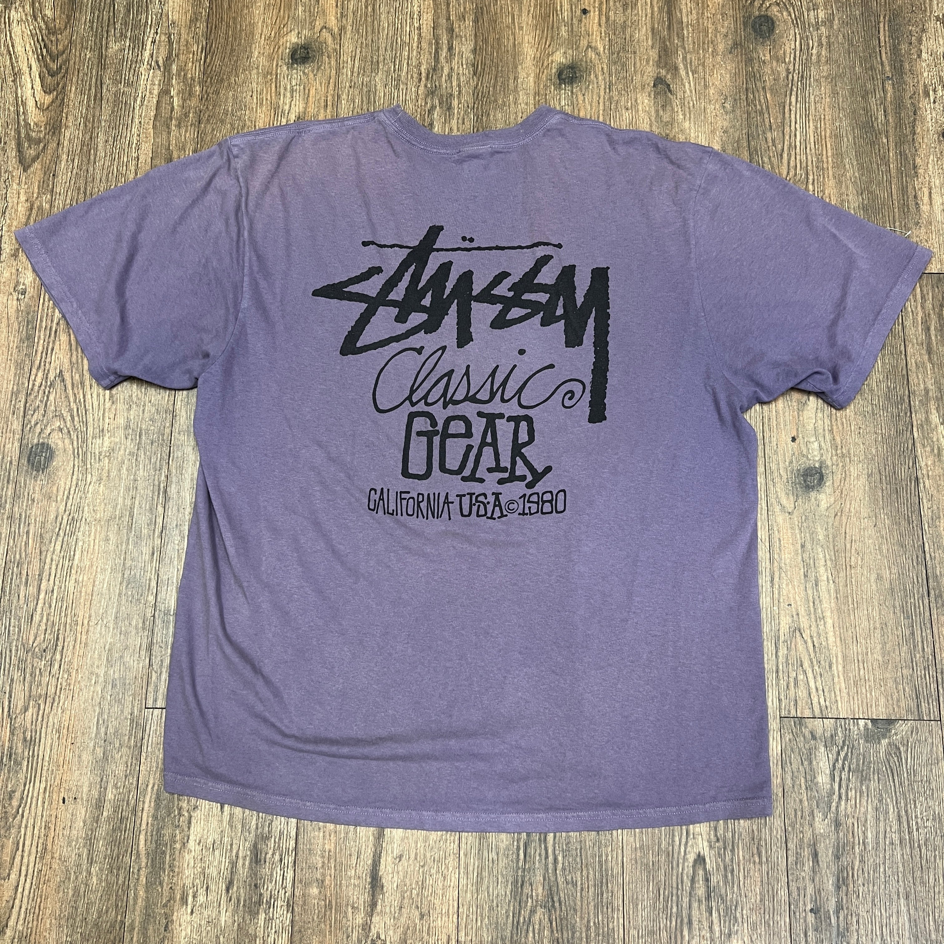 Stussy Classic Gear Tee Pigment Dyed Grape – Holy Ground Stussy Classic Gear Tee Pigment Dyed Grape – Holy Ground