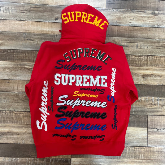 Supreme Multi Logo Hooded Sweatshirt 'Red'