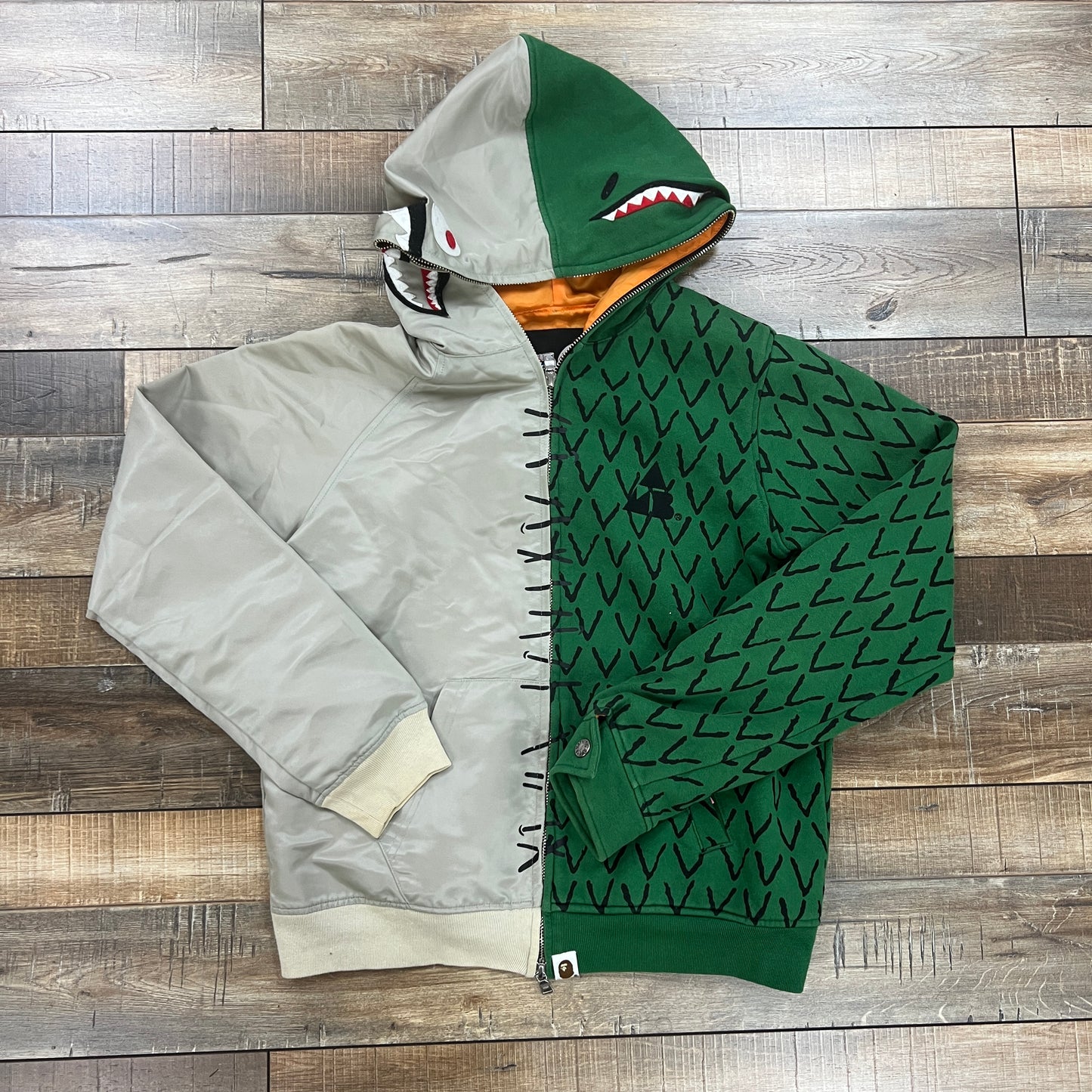 BAPE × AMBUSH Alligator Shark full zip hoodie A Bathing Ape