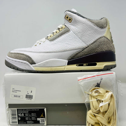 Jordan 3 Retro SP A Ma Maniére Women's sneakers with extra laces and hangtag, size 10.5W/9M, 2021 model, good box condition.