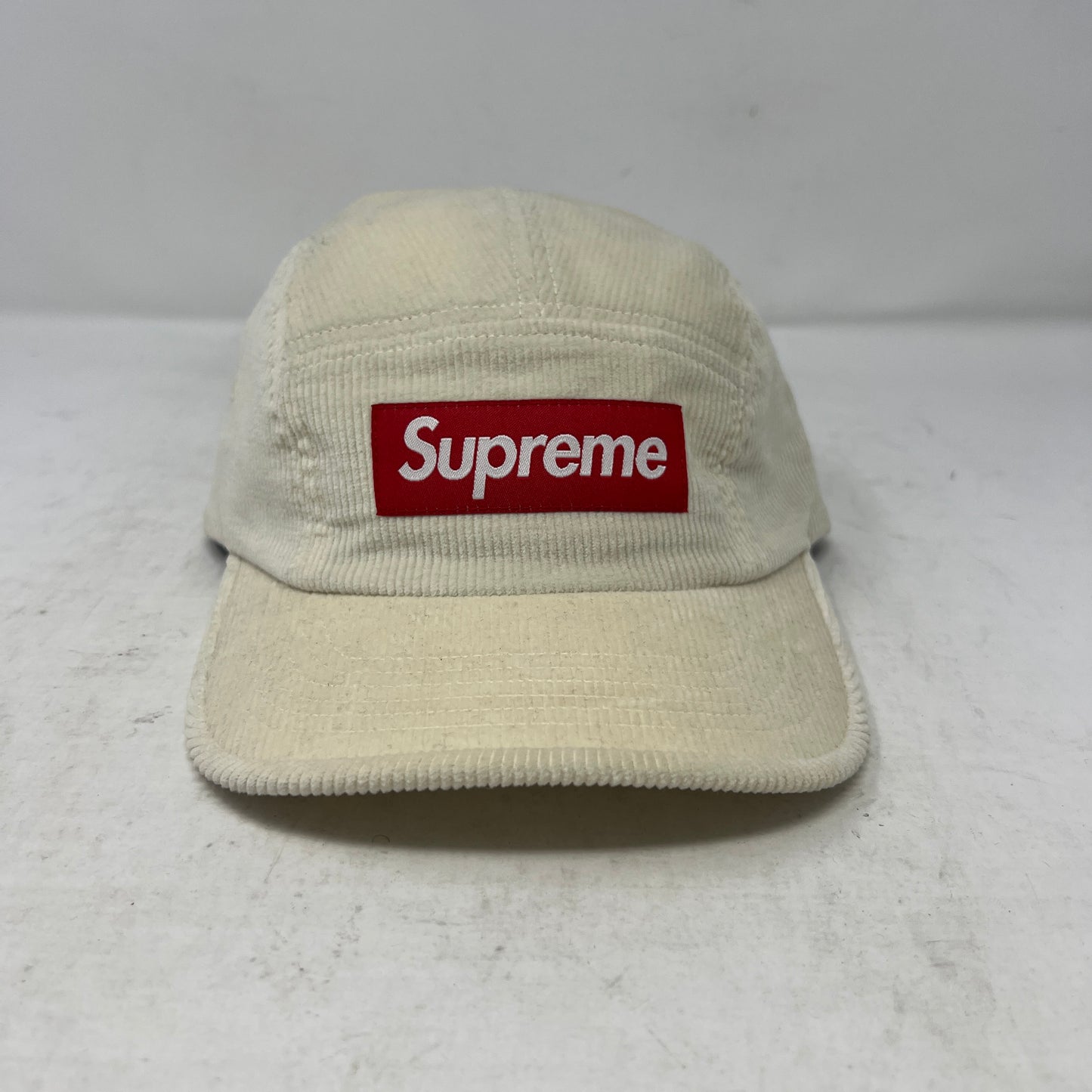Supreme Corduroy Camp Cap White