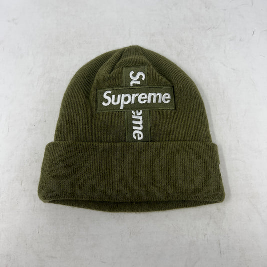 Supreme New Era Cross Box Logo Beanie Green