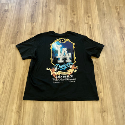 Los Angeles Dodgers New Era x Born x Raised Back-to-Back World Series Champions Cherub Tee