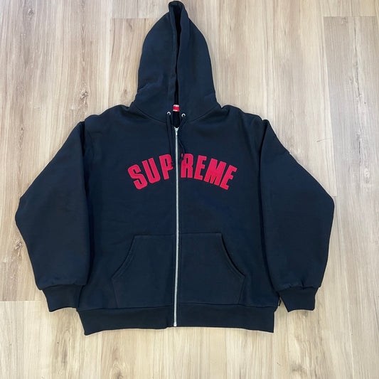 Supreme Arc Thermal Lined Zip Up Hooded Sweatshirt Black