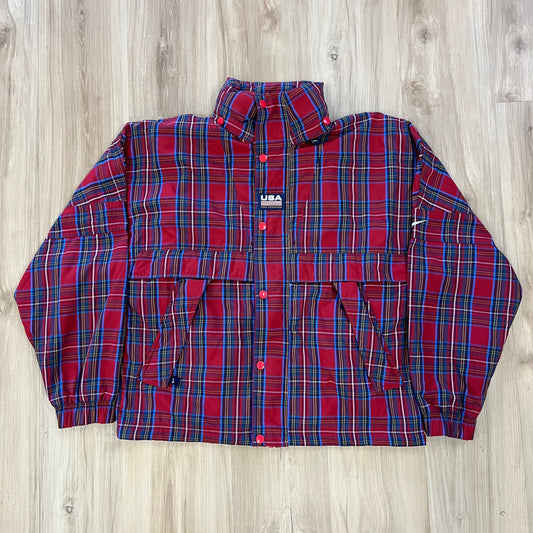 Nike-Plaid Jacket University Red