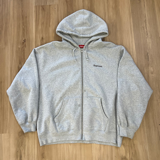 Supreme Crest Zip Up Hooded Sweatshirt Grey