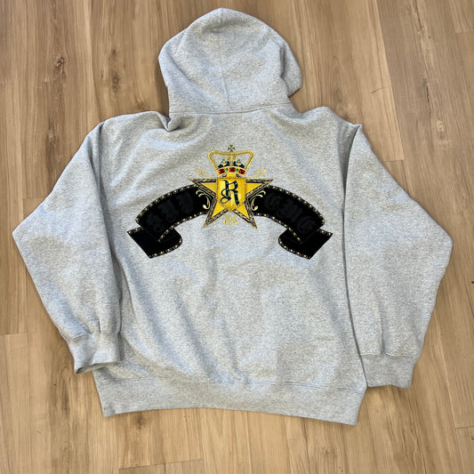 Supreme Crest Zip Up Hooded Sweatshirt Grey