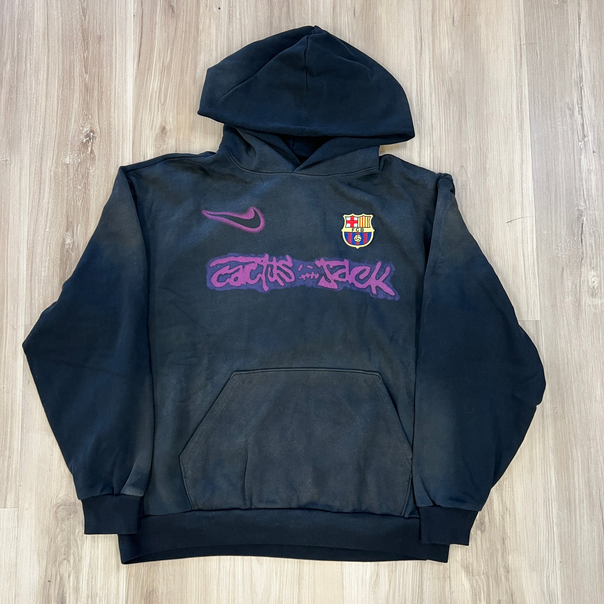 Travis Scott x Nike x FC Barcelona Spray Logo Hoodie Black