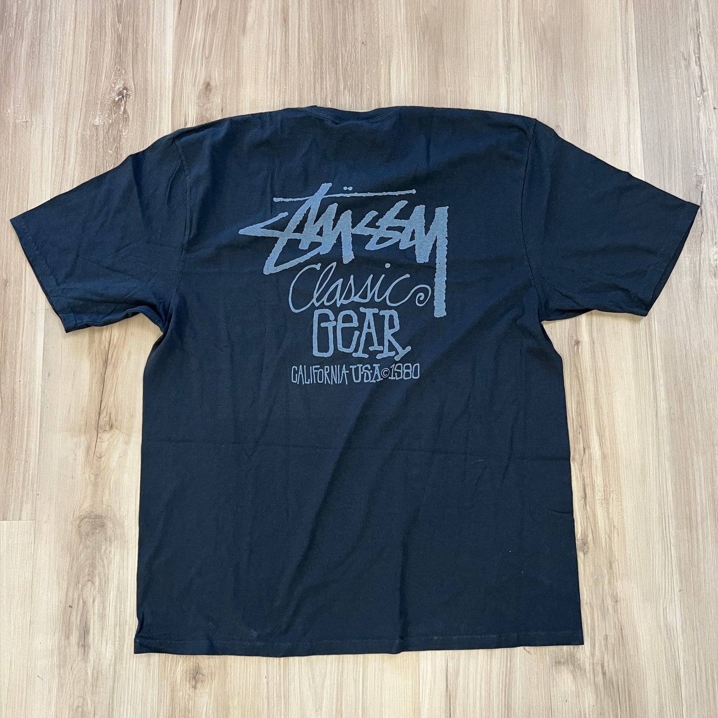 Stussy Classic Gear Pigment Dyed Tee Black