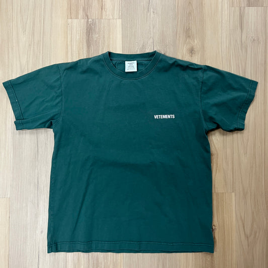 Vetements Logo Staff Tee Green