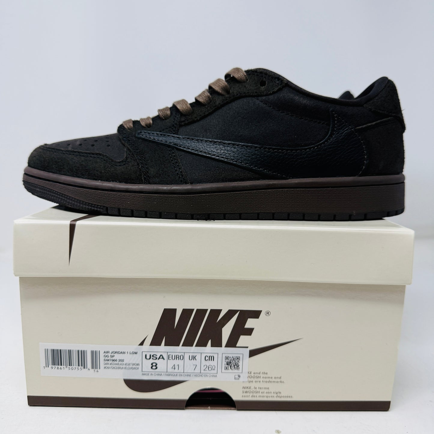 Jordan 1 Retro Low OG SP Travis Scott Velvet Brown