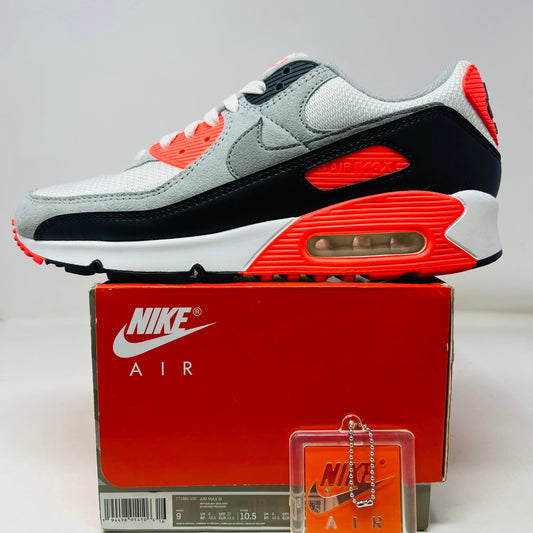 Nike Air Max 90 Infrared 2020 sneaker with clean uppers, slight drag, in good box with hang tag.