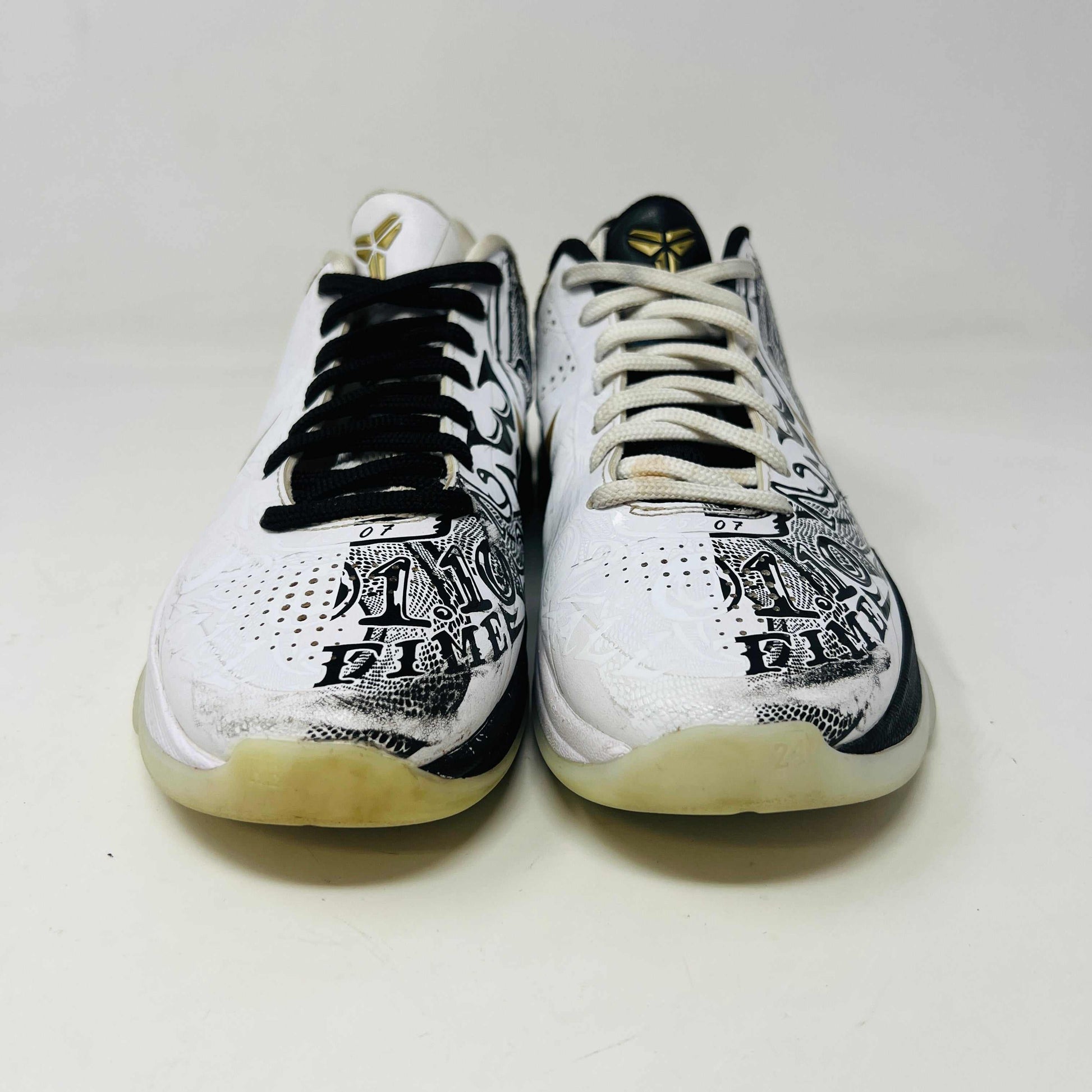 Nike Kobe 5 Protro Big Stage Parade sneakers with scuff on toe caps, released in 2020, displayed on a box.