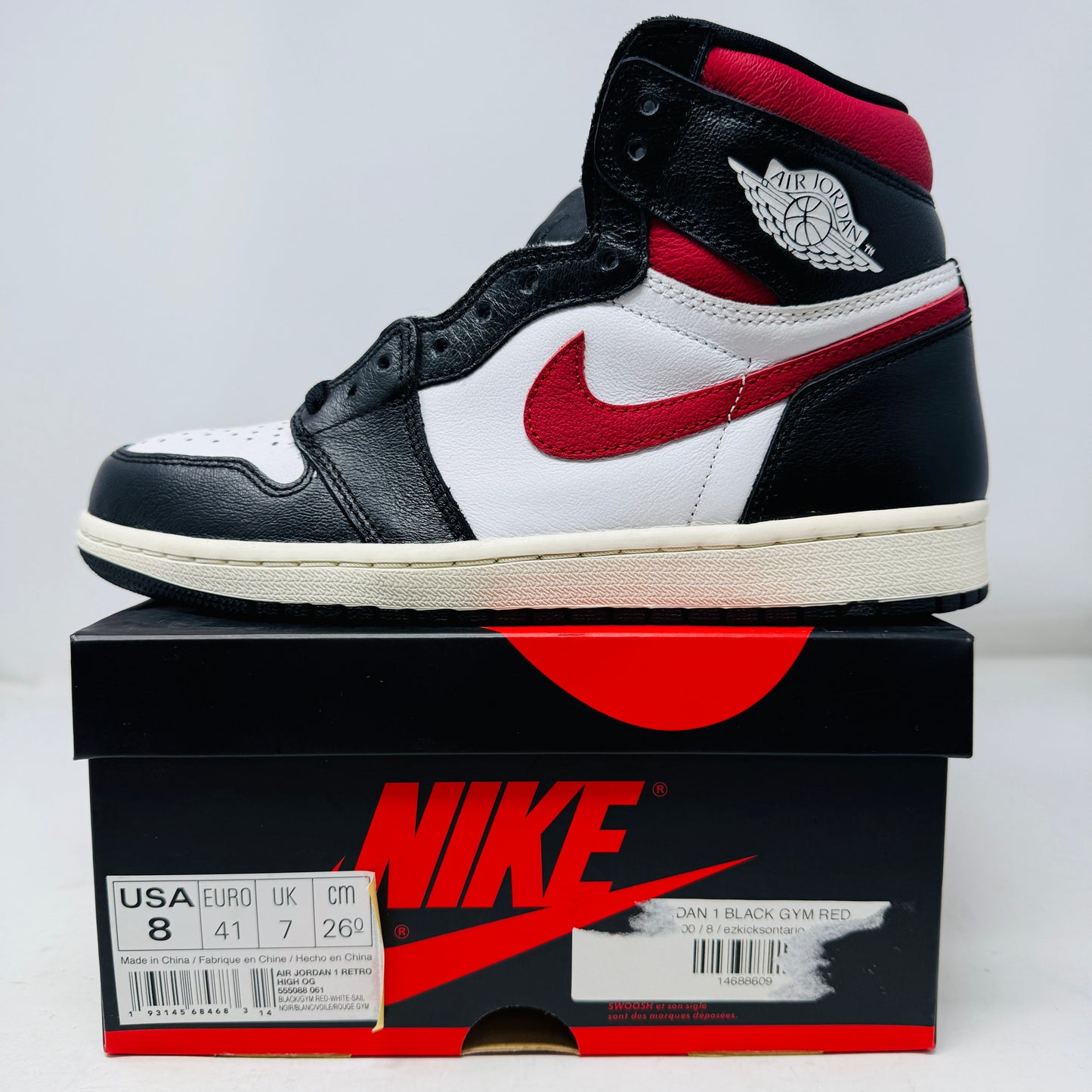 Jordan 1 Retro High Black Gym Red