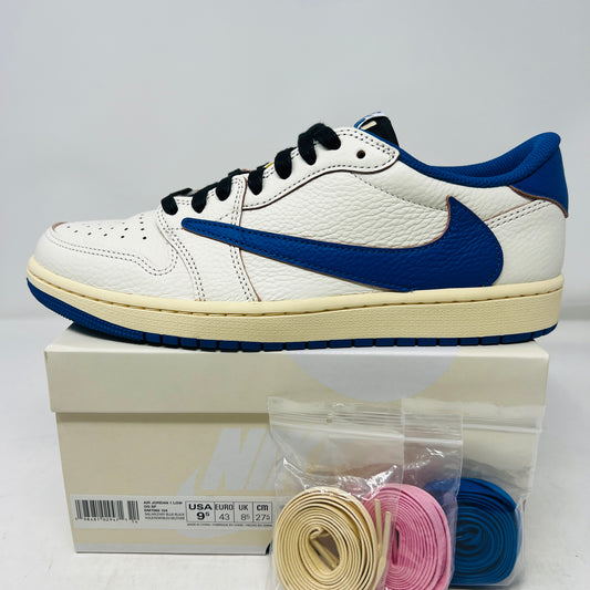 Jordan 1 Retro Low OG SP Fragment x Travis Scott Sail Military Blue