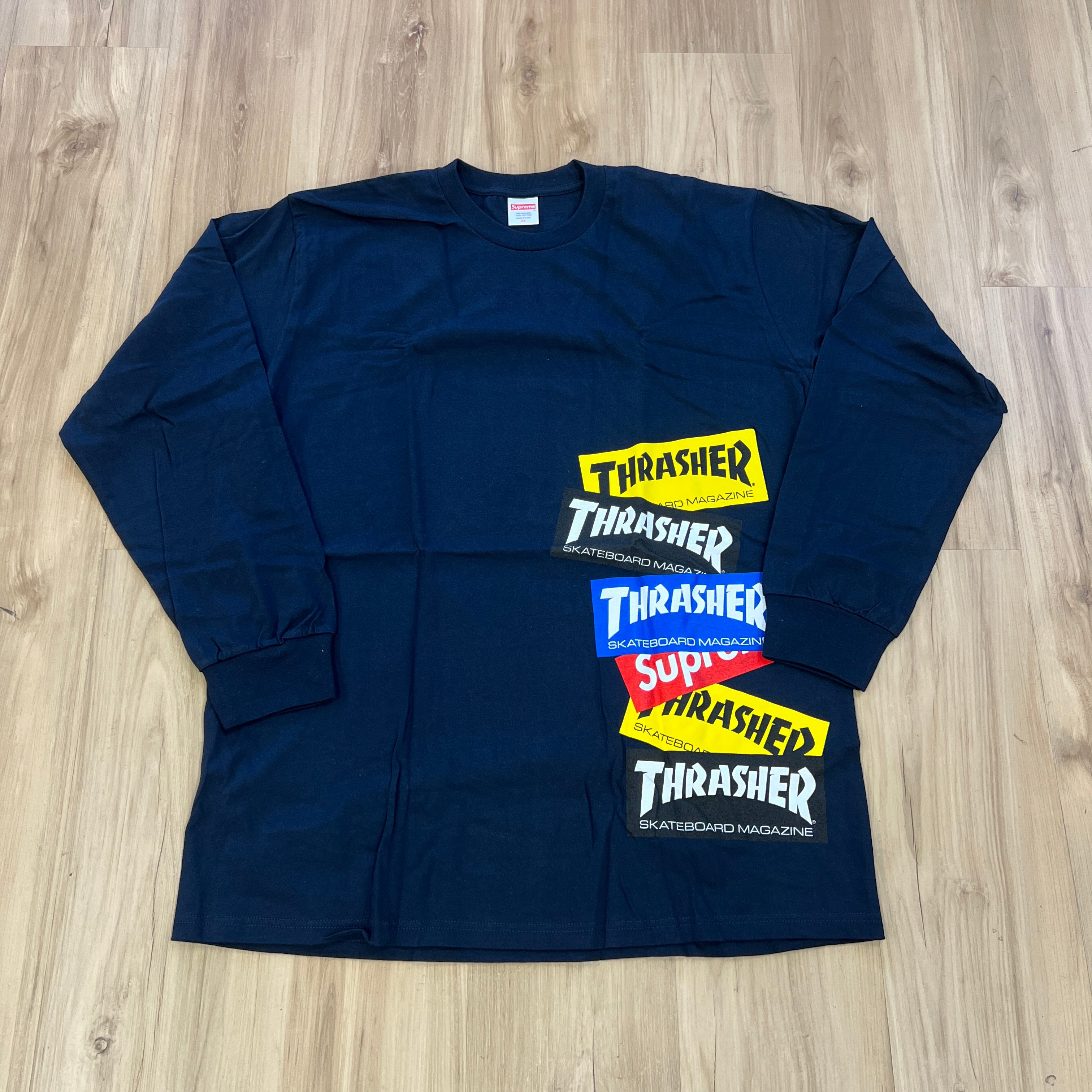 Supreme Thrasher Multi Logo L/S Tee Navy – Holy Ground
