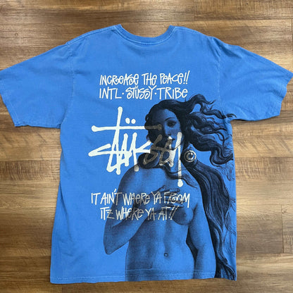 Stussy Venus Pigment Dyed Blue T-shirt, size L, brand new condition.