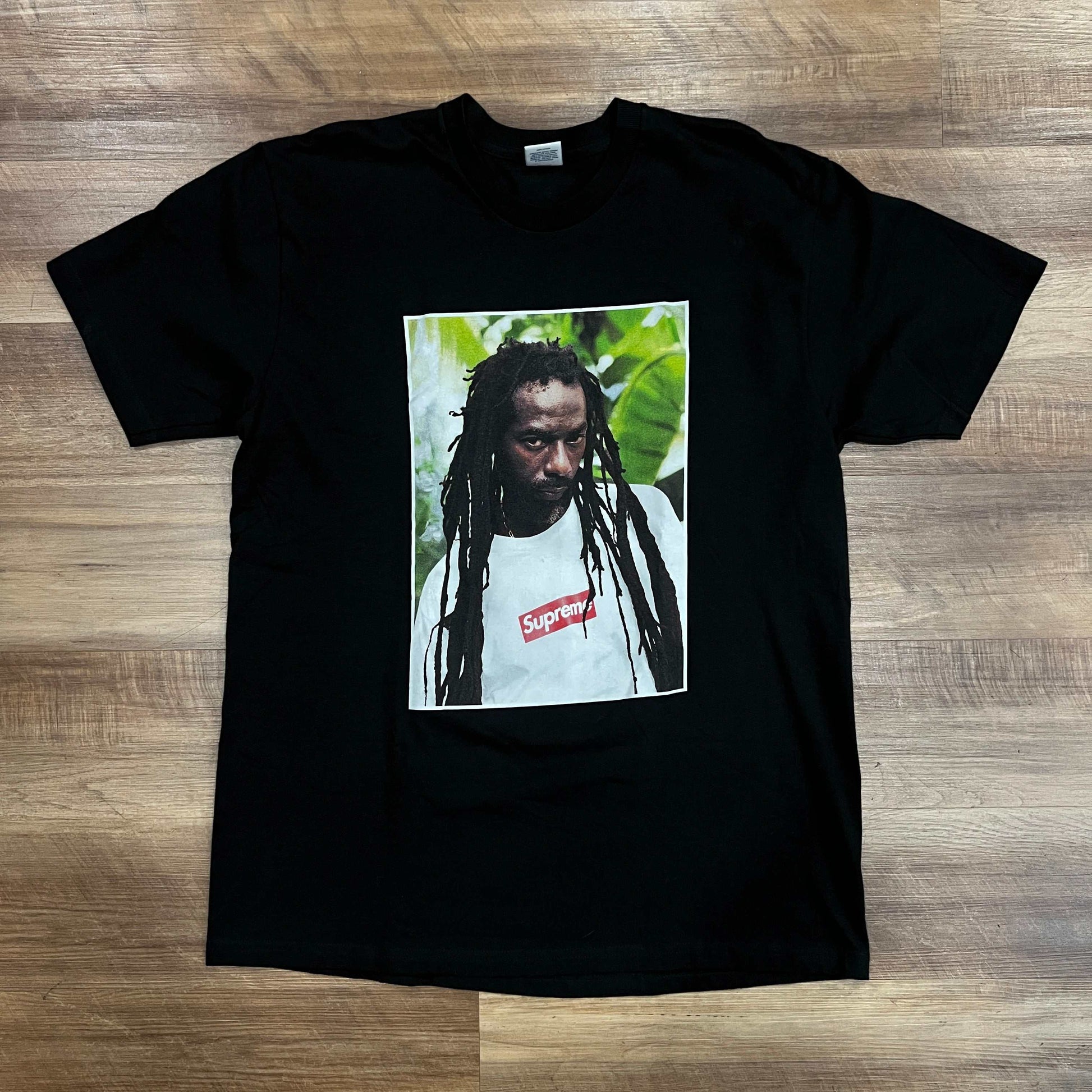 Black Supreme Buju Banton Tee, size L, brand new condition.
