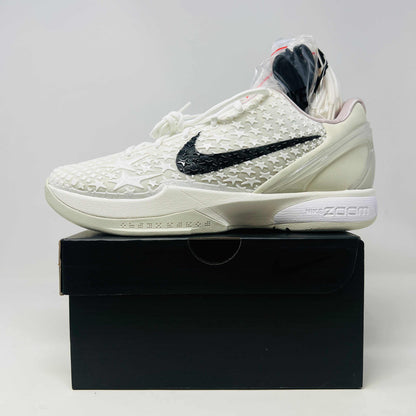 Nike Kobe 6 Protro Sail All-Star shoe, brand new with original box, shown in white with a black swoosh, released in 2025.