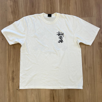Stussy Double Dragon Pigment Dyed Tee White