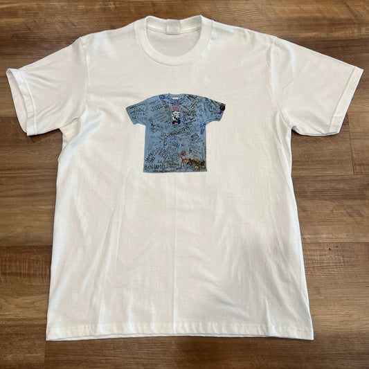 White Supreme 30th Anniversary First Tee, size M, brand new condition.