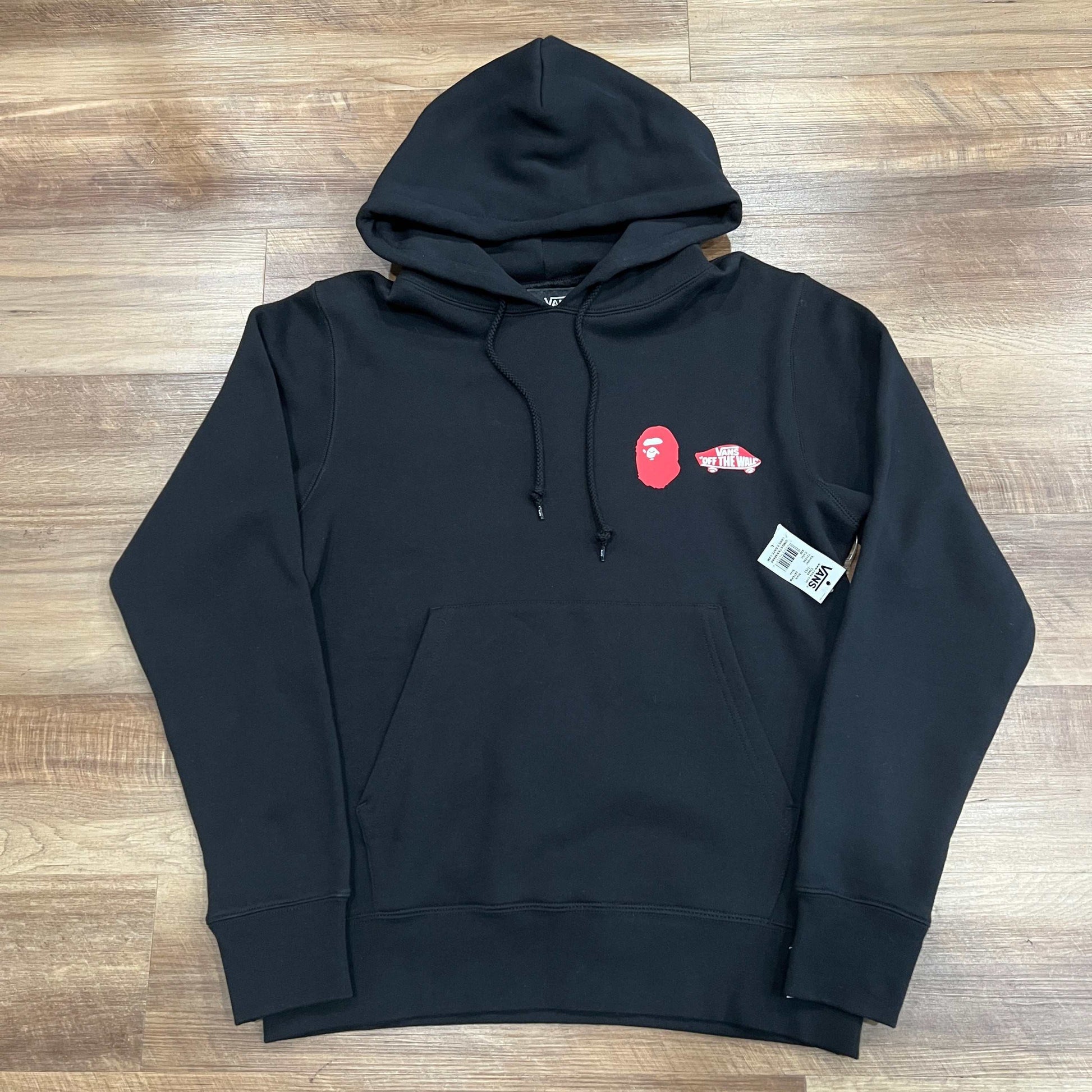 BAPE x Vans Pullover Fleece Hoodie Black, Size L, Brand New, Authentic.