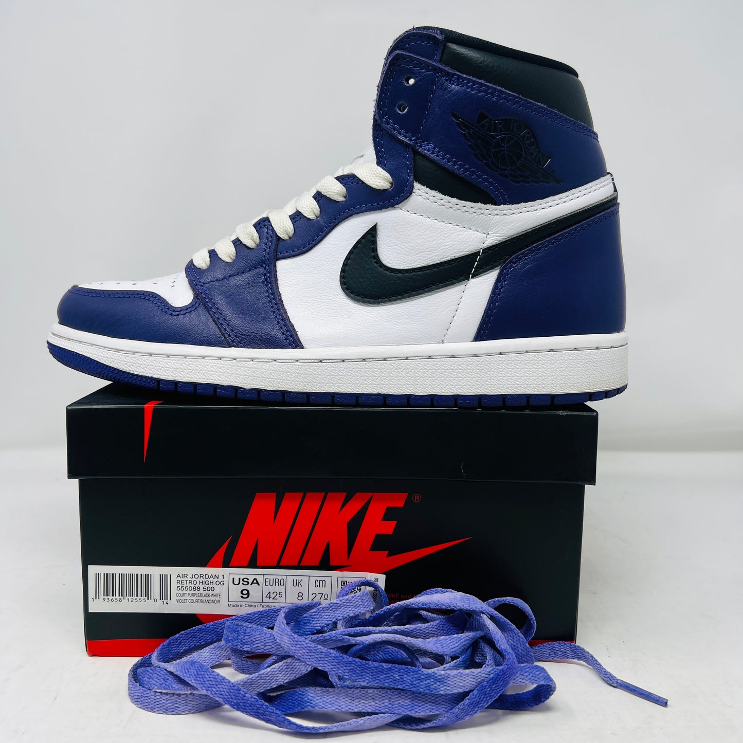 Jordan 1 Retro High Court Purple White