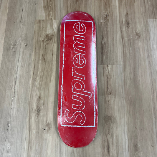 Supreme KAWS Chalk Logo Skateboard Deck Red