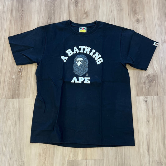 BAPE Layered Line Camo College Tee Black/Black