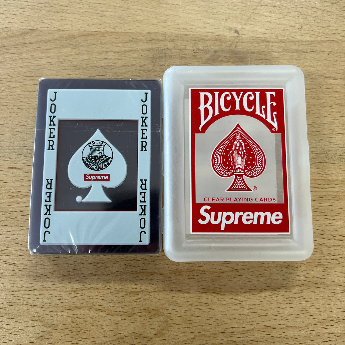 Supreme Bicycle Clear Playing Cards Red