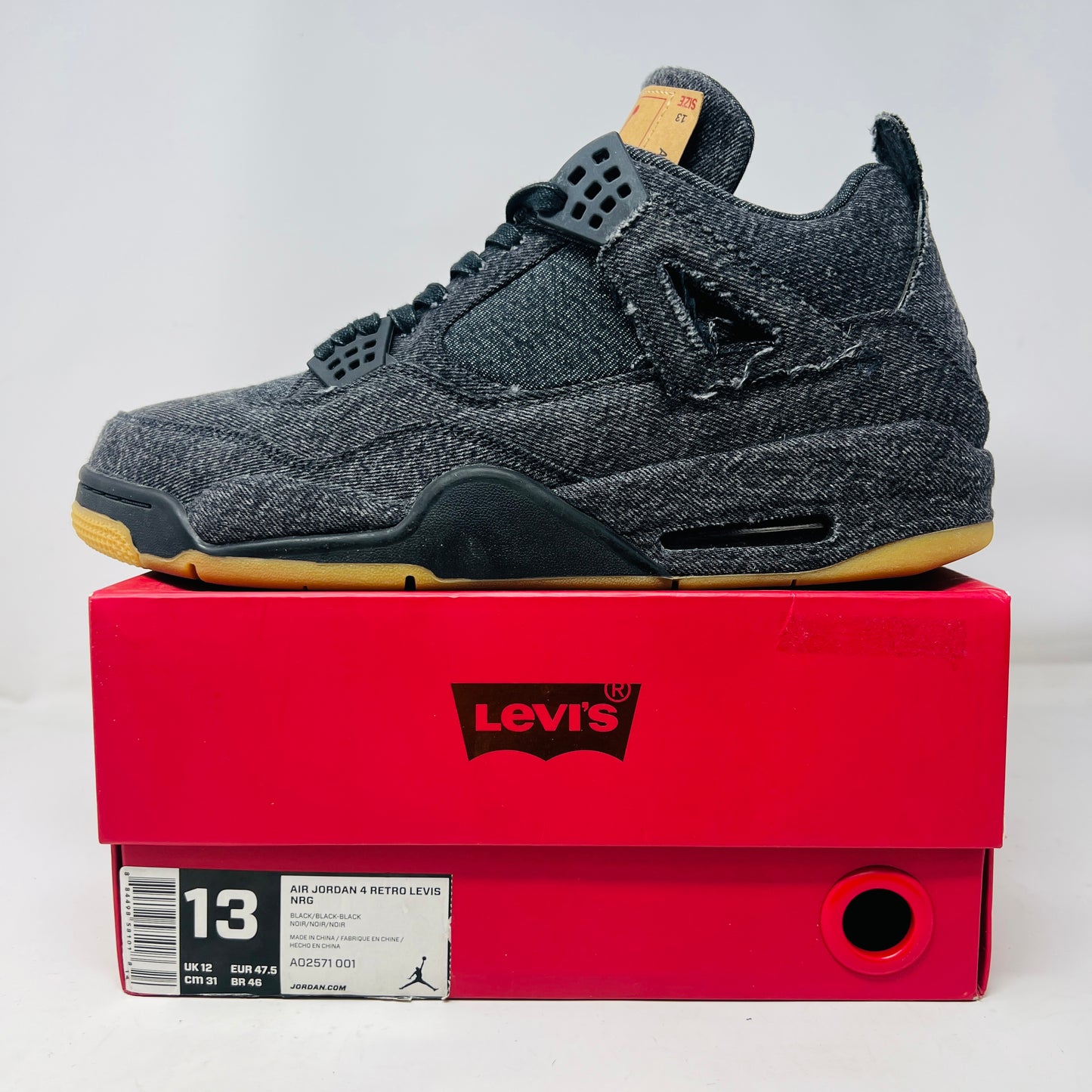 Jordan 4 Retro Levi's Black (Blank Tag)