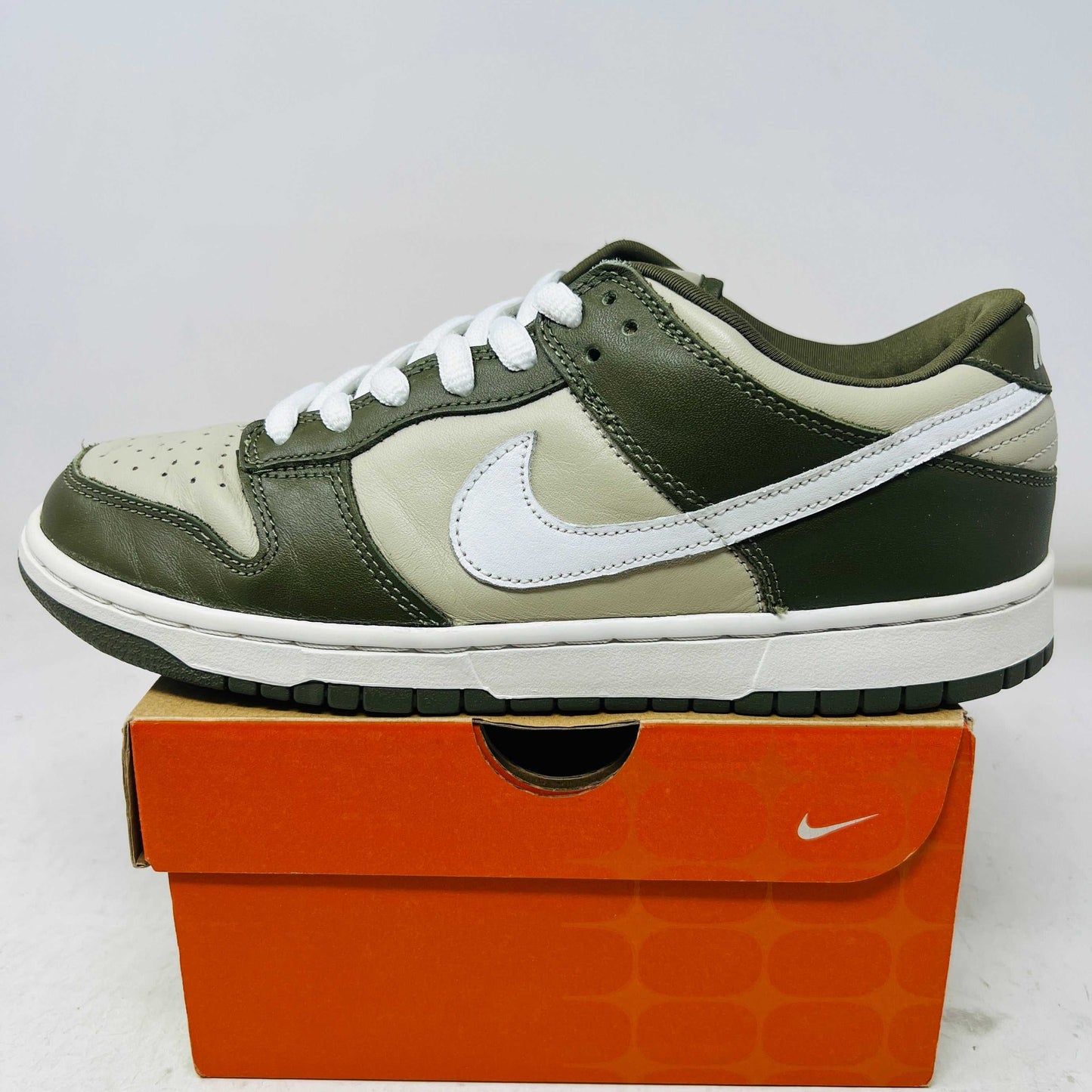 Nike Dunk Pro B Olive sneakers 2002 with clean uppers and worn soles
