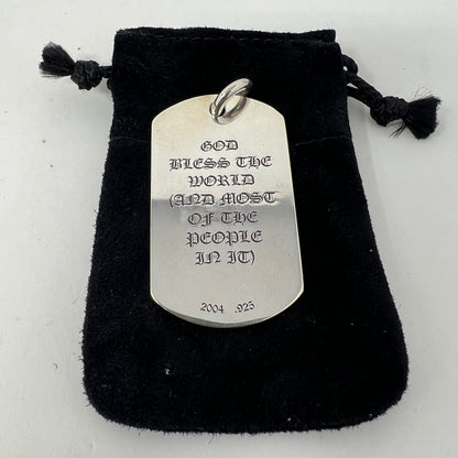 Chrome Hearts God Bless the World Dog Tag Pendant